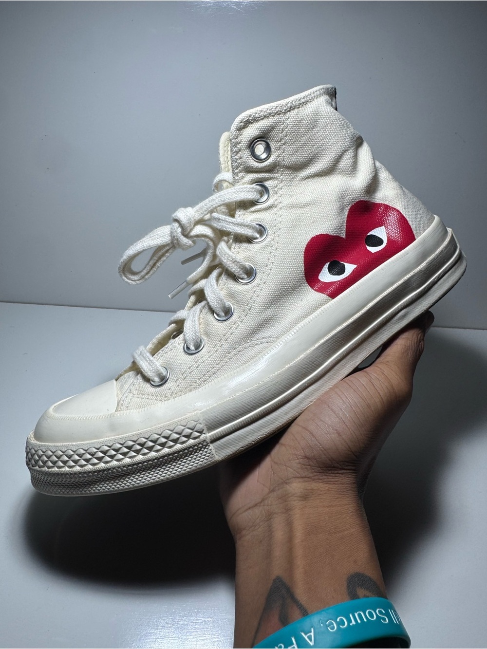 Converse Chuck Taylor All Star 70 Hi Comme des Garçons Play White Size 6